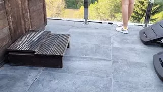 Squirting lot On a patio in the mountains – Orgasm