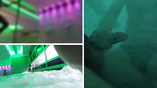 I pull out my cock in front of a girl in a public poll of SPA