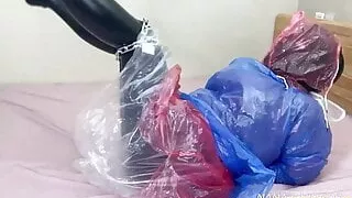 Fejira com – Latex-clad girls in plastic rain gear have chain orgasms