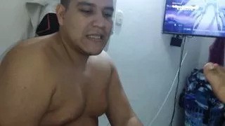 cuckold hubby takes the bbc in his hand while he fucks me