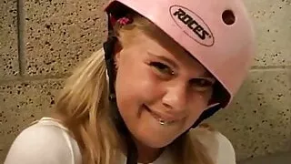 Cute blonde teen enjoys solo pleasure