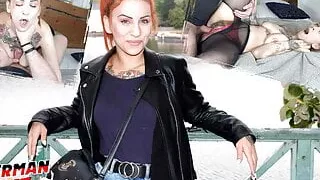 German Scout - Hairy Bitch Vanessa Red Picked Up And Fucked Raw