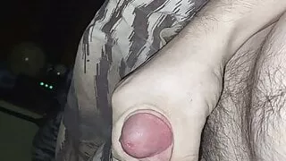 Jerk and cum in bed after work