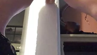 Sol0o Amateur Male Daddy with dildo swinging uncut cock