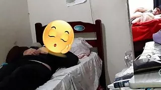 Unfaithful wife fucks her lover behind the back of the cuckold