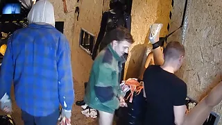 Busty MILF Gangbanged at Glory Hole