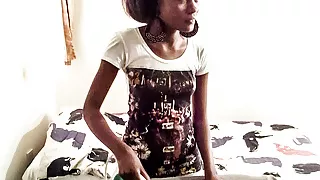 Trying out my new African maid’s tight pussy, needs a stretch