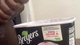Jerking off And Cum In  Ice Cream, Such An intense Feeling