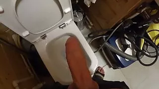Jerking off in the toilet
