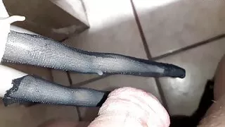 I cum in her stockings in the library of the TESE