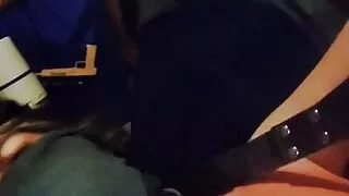 Sissy playing with a knotted dildo