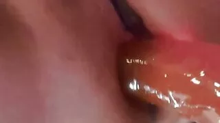 Sissy using big dildo