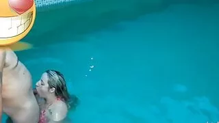 Sex with lover in the pool