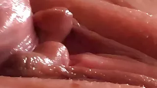 Extremily close-up pussy fucking. Macro Creampie
