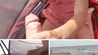 Strand, Erwischt, Flashen, Französischer Sex, Nudisten, Voyeursex