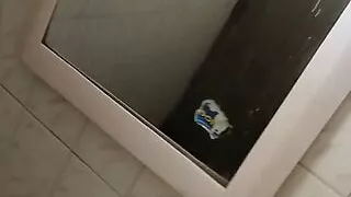 Jacking off in the office washroom, very funny, boss called