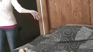 She’s bound, blindfolded and about to be tickled