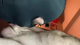 Fat sissy shows his cock