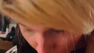 Amatør, Blond, Blowjob, Ven, Lingerie, Onani