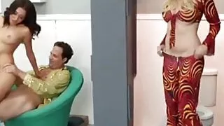 Getting Laid In The Bathroom While She Watches And Has Fun