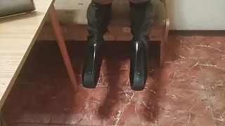 In the kitchen on the table