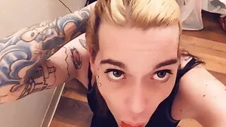 Yoga Girl sucking on her knees