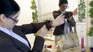 strange wicked woman fucks herself for comfort.