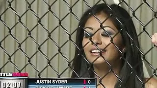 Brunette slut with big natural tits gets an oral cumshot