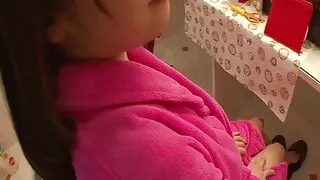 Japanese MILF gets filmed backstage before photoshoot