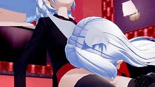 Cerberus x FUTA Modeus - Very horny sex (Helltaker)