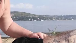 jerking off and sucking cock on a public beach 4