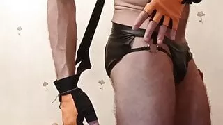 Puppy boy touches his hairy sexy body!