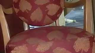 Sissy with hotel door open using dildo