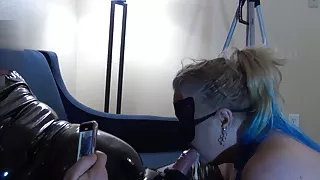 latex deepthroat and cum in mouth