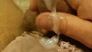 Small tiny dick wet with precum and cum!
