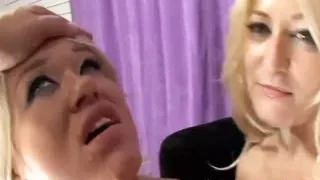 Blonde ass licking sluts share cumshot