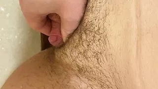 FTM big Clit jerk off in shower