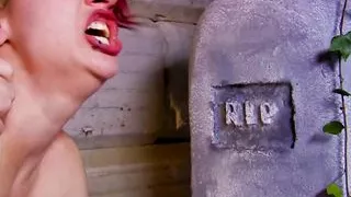 Lingerie babe with big nipples has hard outdoor sex