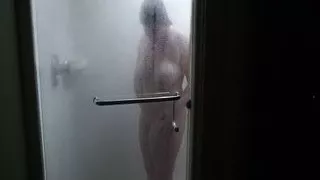 A Quick Shower at the Hotel