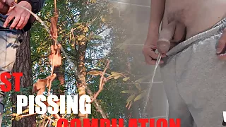 Public pissing compilation - Big Cock and balls, uncut