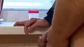 the nurse jerks off my cock and takes a sperm sample #3