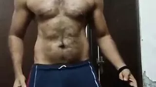 Hot Indian hairy guy standing naked