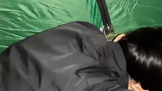 Risky sex in a tent with my roommate - Lesbian-candys