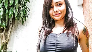 Big Tits Tattooed Amateur Latina’s First Ever Modelling Gig