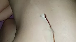 Cum on her back