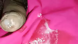 Huge cum on pink sarong