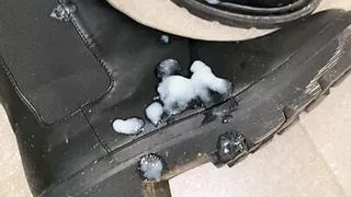 Big cum on beautiful leather boots