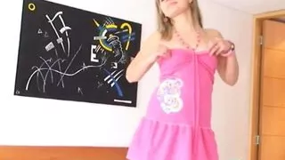 Blonde teen slut enjoying solo pussy pleasure