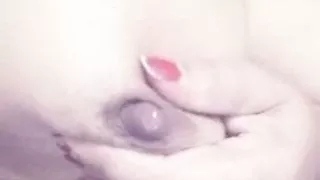 Woman showing her big natural boobs