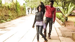 Black African Stud Unpacks Petite Ebony Cutie In Shower